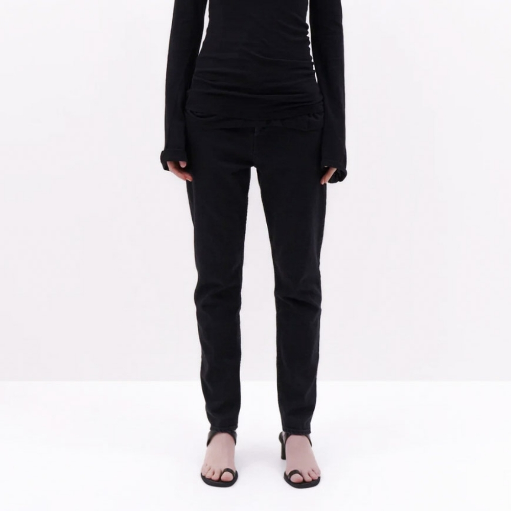 Bassike Pants • Organic Cotton Stretch • Jogger Tapered Cuff • M-L
